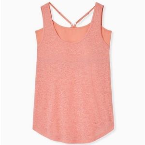 NWT Torrid Women's Knit Racerback Sleeveless Active Tank Coral Size 0